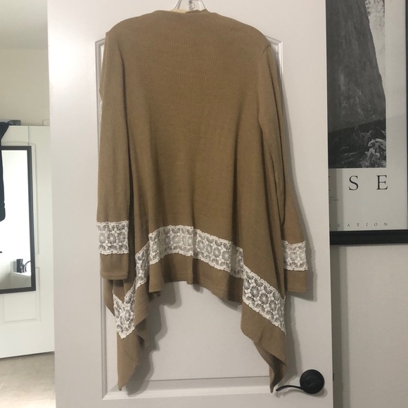 Young Threads Beige Cardigan with Lace - Picture 5 of 5